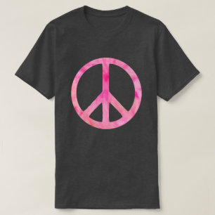 Camiseta Símbolo de paz de tinte rosado