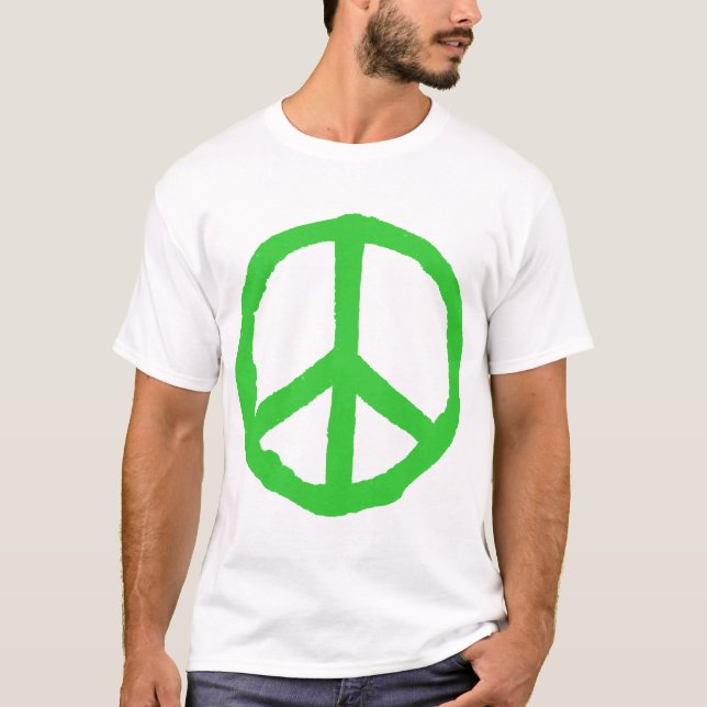 Camiseta Símbolo de paz duro - verde (Anverso)