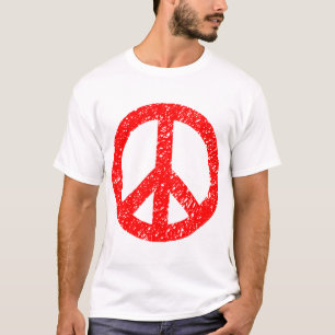 Camiseta Símbolo de paz garabateado - rojo