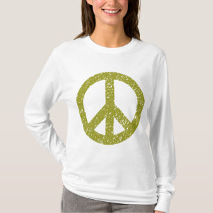 Camiseta Símbolo de paz garabateado - verde verde oliva