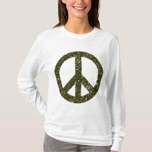 Camiseta Símbolo de paz garabateado - verde vergonzoso