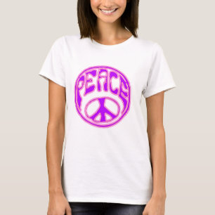 Camiseta Símbolo de paz rosado de neón