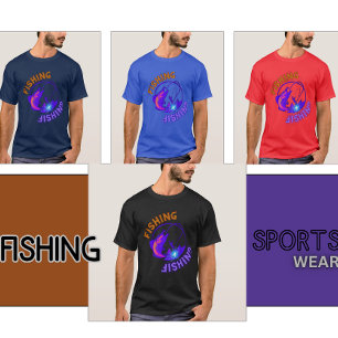 Camiseta Símbolo de pesca inclinado