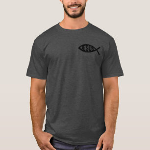 Camiseta Símbolo de pez cristiano con el nombre de Jesús