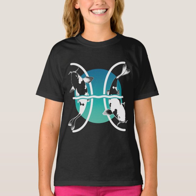 Camiseta Símbolo de Pisces - Rótulo Zodiaco Astrológico (Anverso)