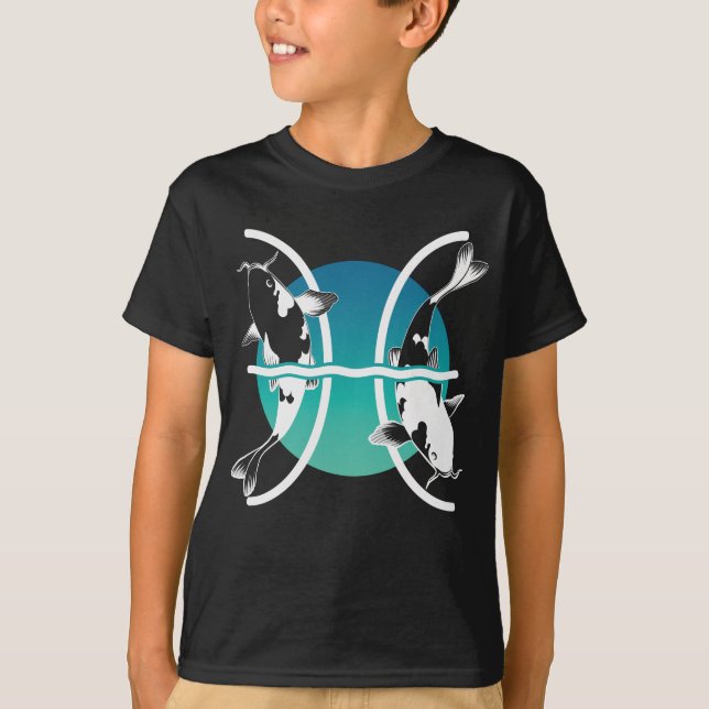 Camiseta Símbolo de Pisces - Rótulo Zodiaco Astrológico (Anverso)