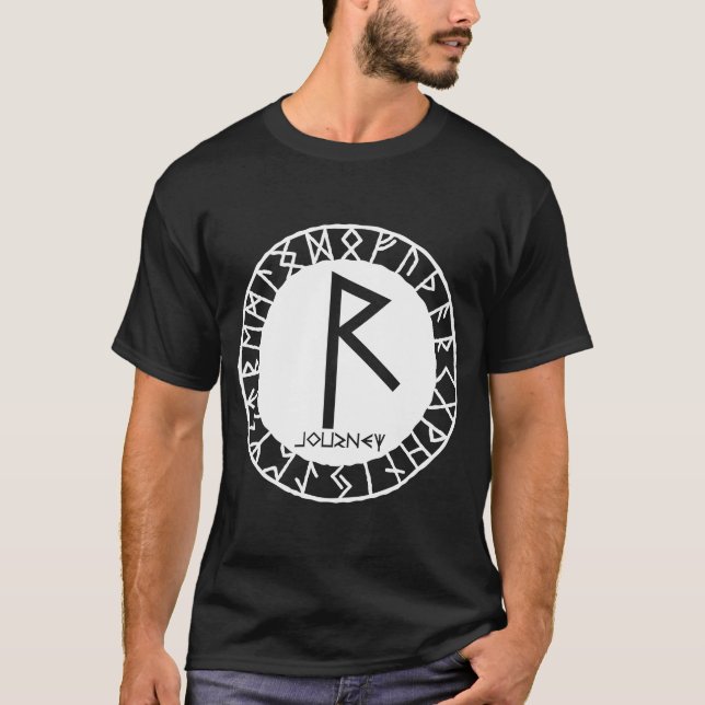 Camiseta Símbolo de pista vikela de norse Rune Journey RAID (Anverso)