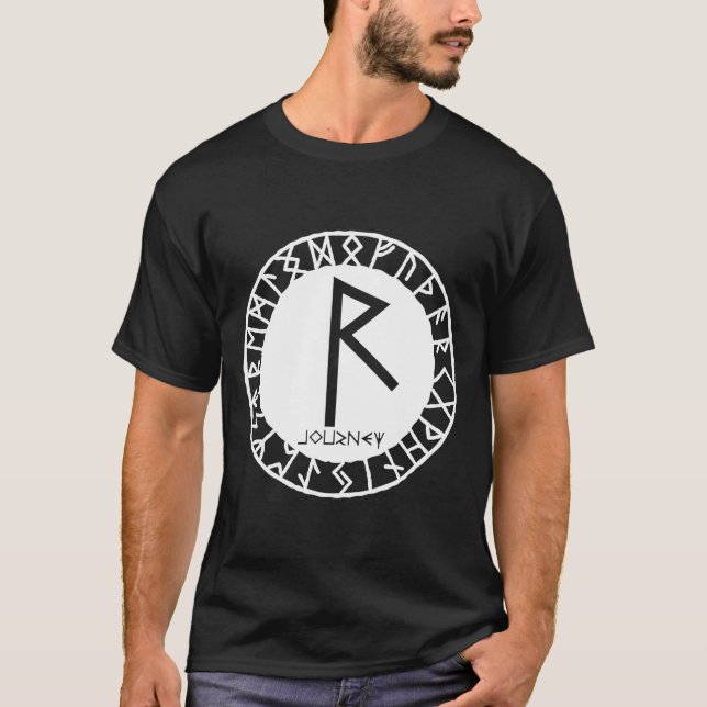 Camiseta Símbolo de pista vikela de norse Rune Journey RAID (Anverso)