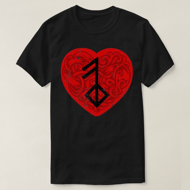 Camiseta Símbolo de pista vikina para amor antiguo nórdico  (Diseño del anverso)