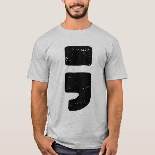 Camiseta Símbolo de puntuación negro angustiado punto y com