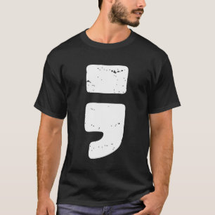 Camiseta Símbolo de puntuación negro angustiado punto y com