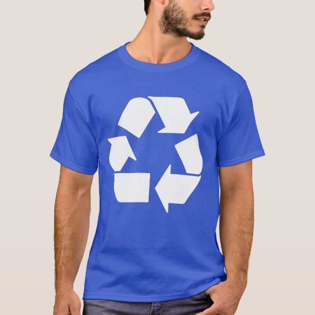 Camiseta Símbolo de reciclaje blanco fresco (Anverso)