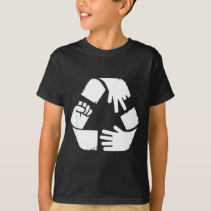 Camiseta Símbolo de reciclaje de piedra papel tijera divert
