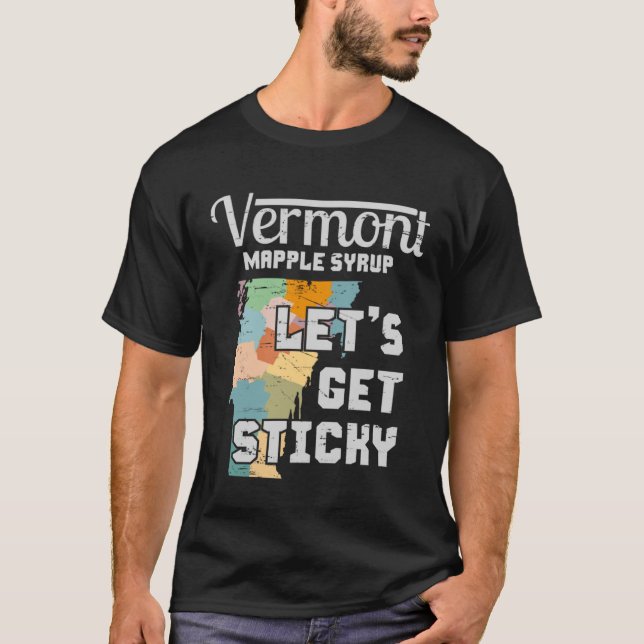 Camiseta Símbolo de recuerdo de Vermont Maple Map (Anverso)