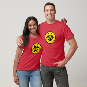 Camiseta Símbolo de riesgo biológico amarillo