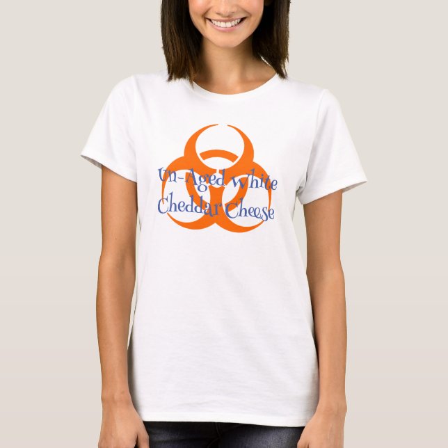Camiseta Símbolo de riesgo biológico con blanco no envejeci (Anverso)