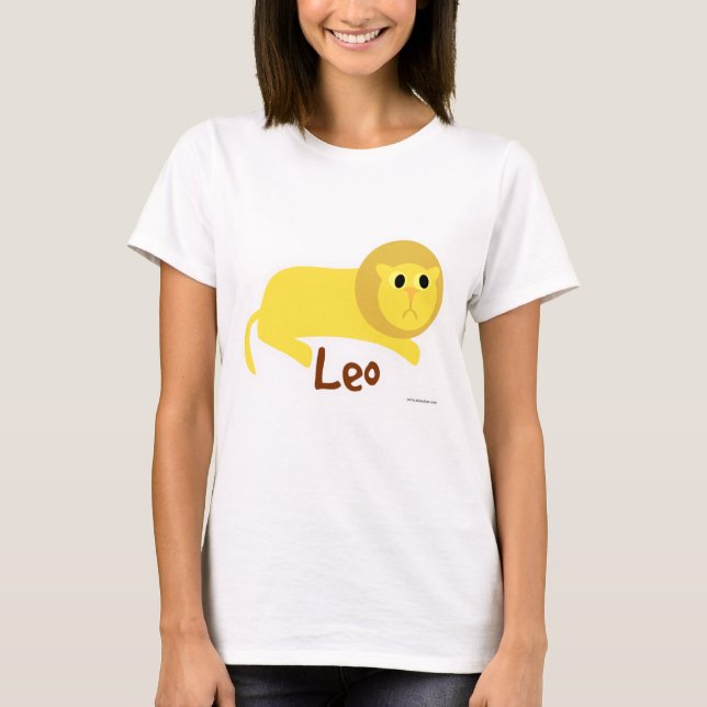 Camiseta Símbolo de Rótulo Astrología León Cute (Anverso)