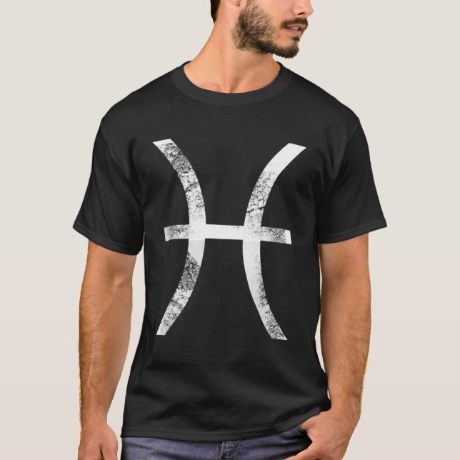 Camiseta Símbolo de Rótulo de Pisces Zodiac (Anverso)