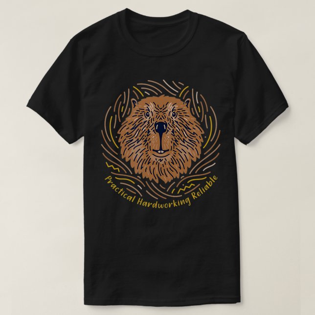 Camiseta Símbolo de Rótulo zodiaco castor nativo americano  (Diseño del anverso)