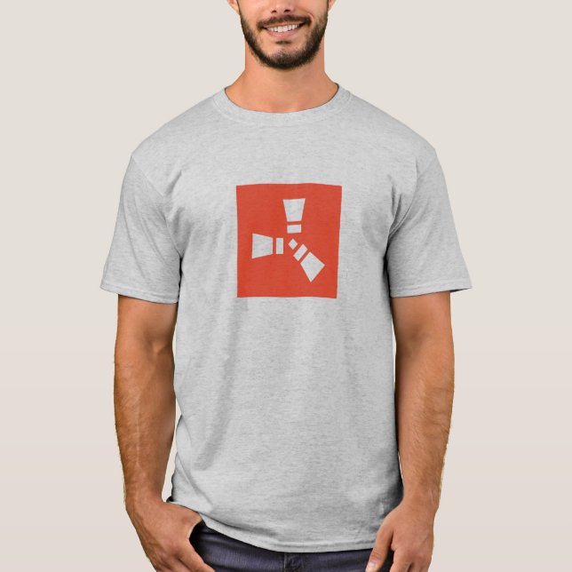 Camiseta Símbolo de RUST claro sobre rojo (Anverso)