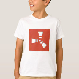 Camiseta Símbolo de RUST claro sobre sombra roja