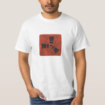 Símbolo de RUST negro sobre rojo sucio