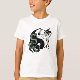 Camiseta Símbolo de serpiente y grúa de Yin yang