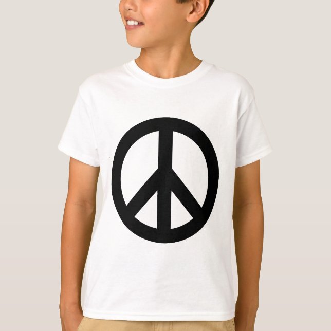 Camiseta Símbolo de signo de paz blanco negro (Anverso)