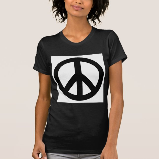 Camiseta Símbolo de signo de paz blanco negro (Anverso)
