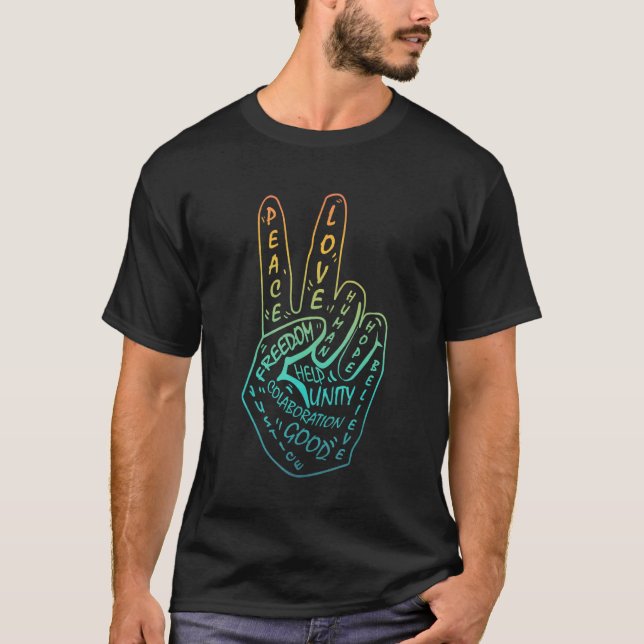 Camiseta Símbolo de signo de paz no de guerra 7 (Anverso)