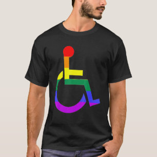 Camiseta Símbolo de silla de ruedas arco iris T-
