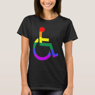 Camiseta Símbolo de silla de ruedas arco iris T-