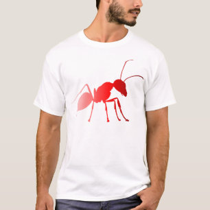 Camiseta Símbolo de silueta de hormiga roja de fuerza y tra