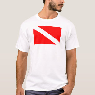 Camiseta símbolo de submarinismo en diagonal roja