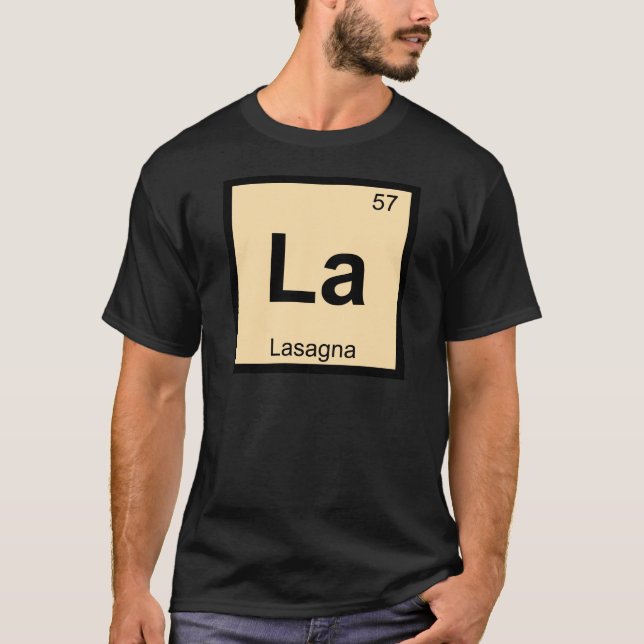 Camiseta Símbolo de tabla periódica de química de la pasta  (Anverso)