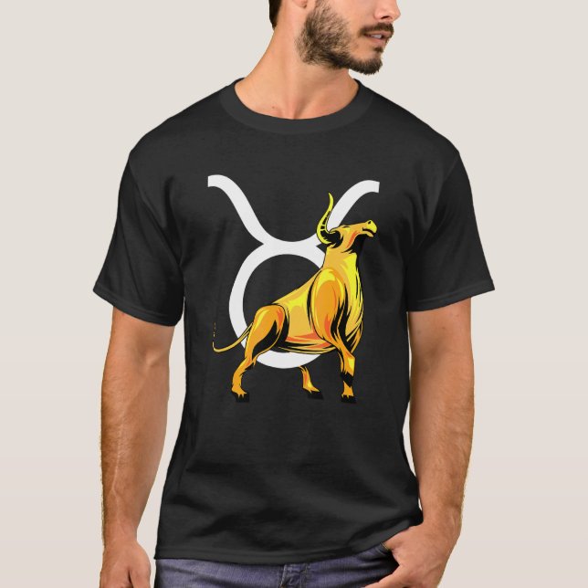 Camiseta Símbolo de Taurus Horoscope Constelación de Rótulo (Anverso)