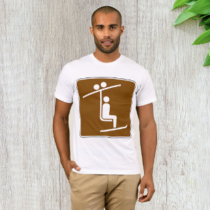 Camiseta Símbolo de teleférico de esquí icono rústico de de