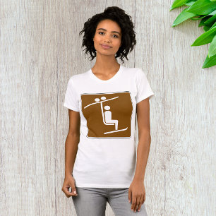 Camiseta Símbolo de teleférico de esquí icono rústico de de