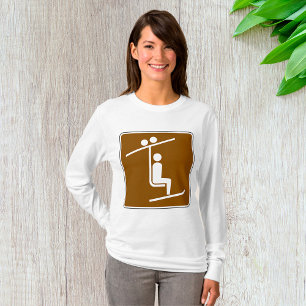 Camiseta Símbolo de teleférico rústico icono de deportes de