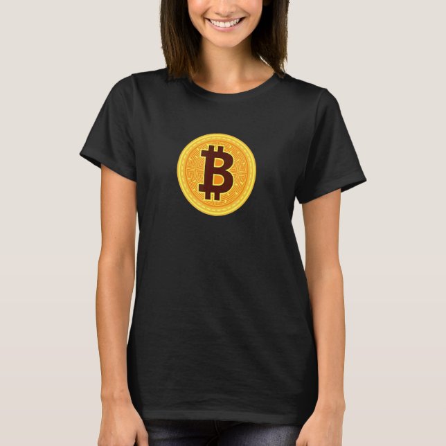 Camiseta Símbolo de ticker Btc Bitcoin Criptomoneda (Anverso)