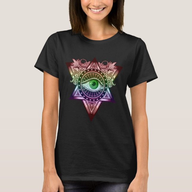 Camiseta Símbolo de triángulo de ojos místico (Anverso)