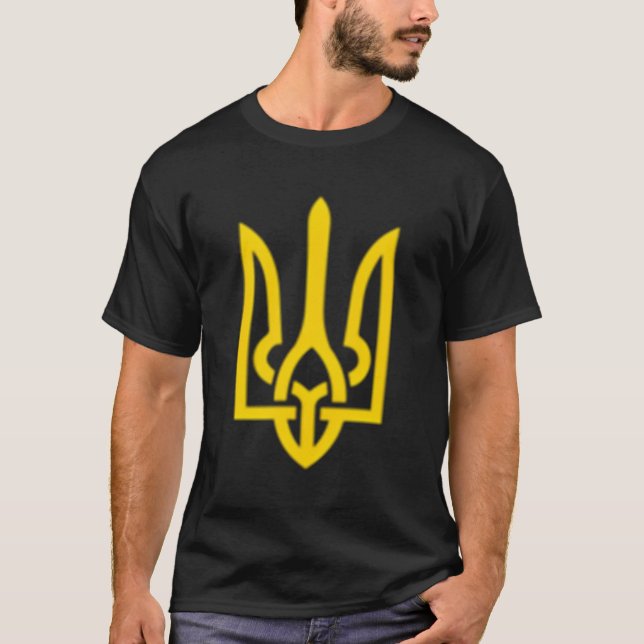 Camiseta Símbolo de tridente del ejército ucraniano de zelé (Anverso)