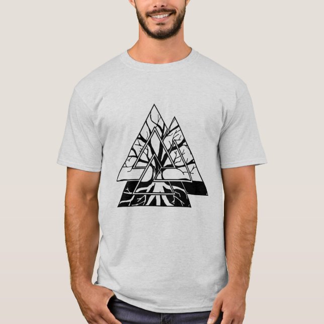 Camiseta Símbolo de Valknut y árbol de la vida - Yggdrasil (Anverso)