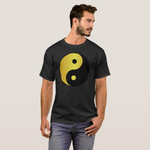 Camiseta Símbolo de Yin y Yang Filosofía asiática de oro
