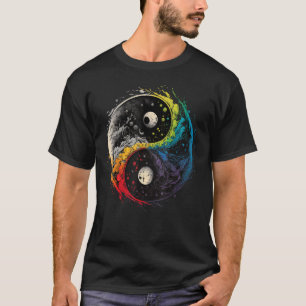 Camiseta Símbolo de Yin Yang taoísmo colorido sobre Zen Tai