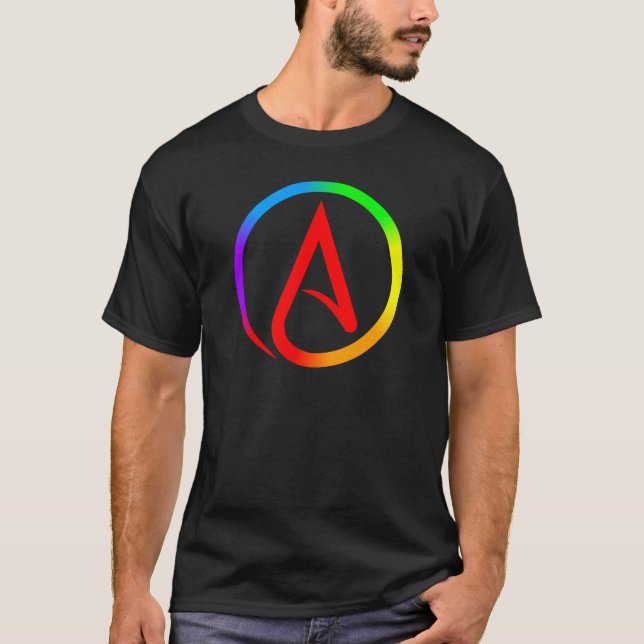 Camiseta Símbolo del ateo del arco iris (Anverso)