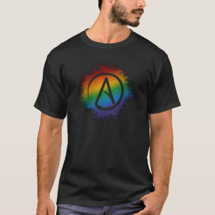 Camiseta Símbolo del ateo del arco iris