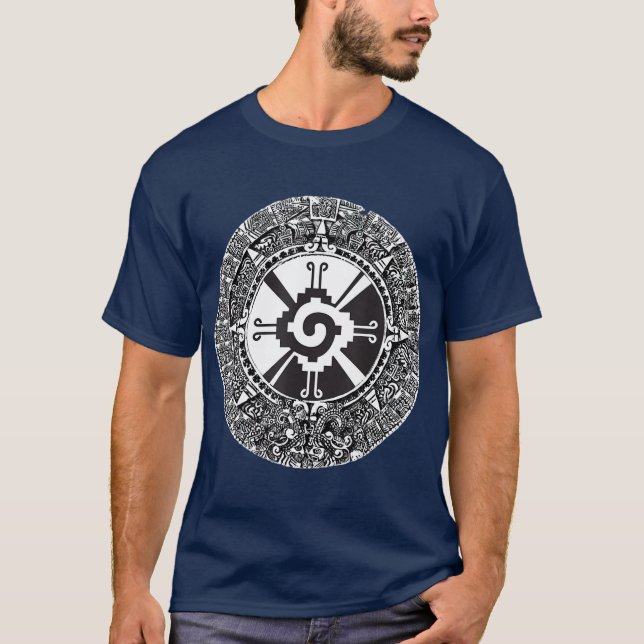 Camiseta Símbolo del calendario maya de Hunab Ku Aztec (Anverso)