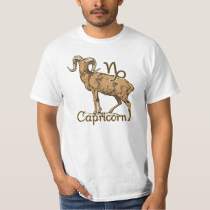 Camiseta Símbolo del Capricornio del Rótulo del zodiaco