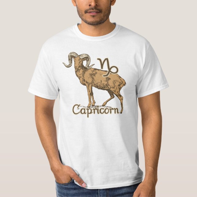 Camiseta Símbolo del Capricornio del Rótulo del zodiaco (Anverso)